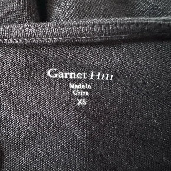 Garnet Hill Black V-Neck Knit Top XS Loose Fit Lightweight Pullover - Picture 3 of 7
